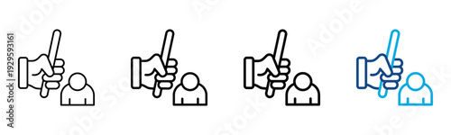 Punishing Icon Different Style Outline Collection Set Vector Illustration