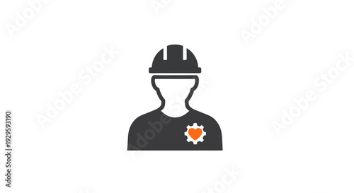 Engineer Worker Icon Hard Hat Logo.
