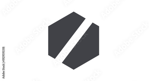 Geometric Shape with Diagonal Line.