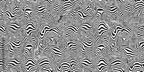 Optical illusion of a hidden animal within a swirling black and white pattern