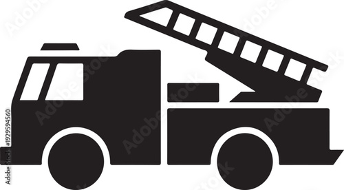 Fire truck silhouette emergency vehicle icon