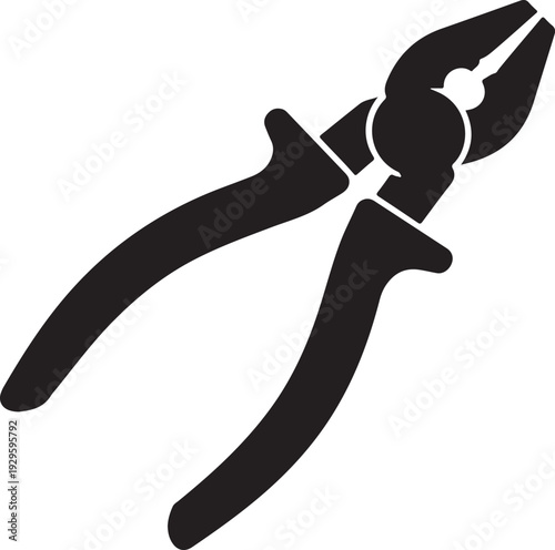 Pliers tool silhouette icon hand tool cutter design