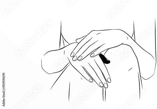 Two hands elegantly touching and caressing each other with delicate strokes