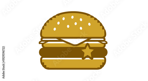 Illustration of a Hamburger with Star.