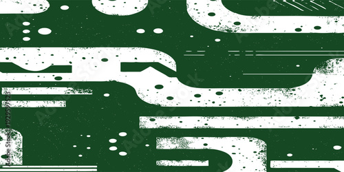 Modern dark green and white textured background with slow and technology halftone grunge pattern.