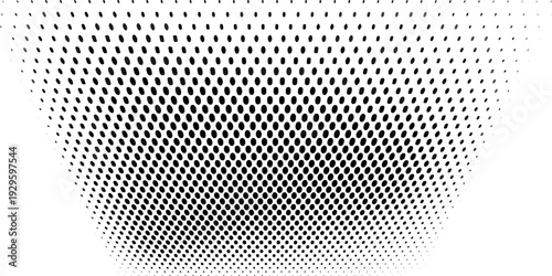 Bold Black and White Halftone Polka Dot Pattern with Radial Gradient Fade, Abstract Comic Style Screen Tone Texture for Graphic Design and Modern Print Artwork