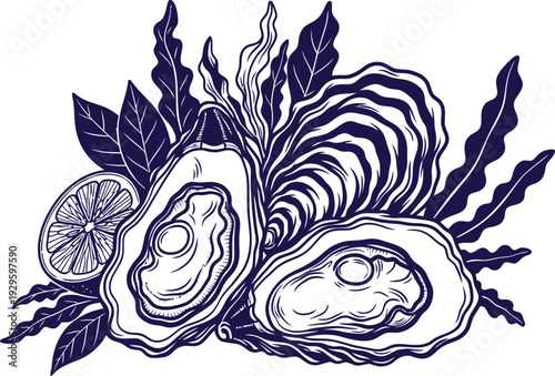 Illustration of a baguette with wheat and leaves