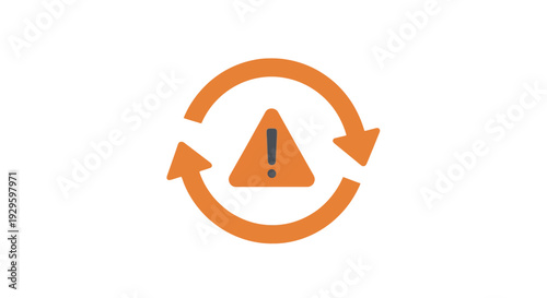Orange Warning Sign with Circular Arrows.