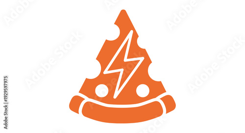 Orange Wizard Hat with Lightning Bolt Emblem.