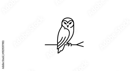 Owl sitting on a branch quietly.