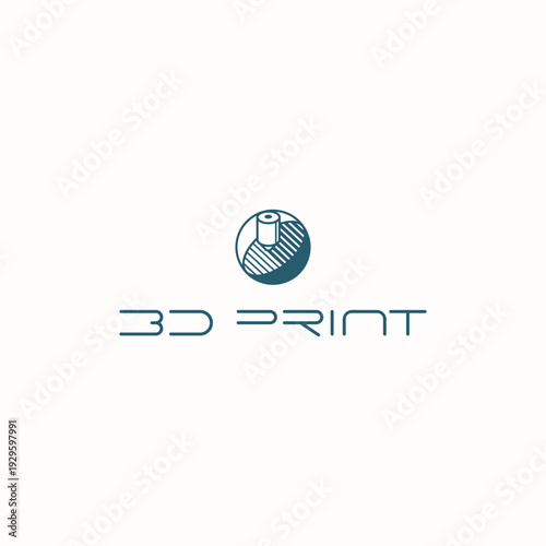 Vector Logo for 3d printing. Printing in three dimensional