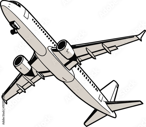 Vector stock illustration of passenger airplane