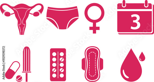 Menstrual health and hygiene icons