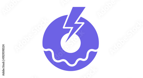Purple Circle Icon with Lightning Bolt Symbol.