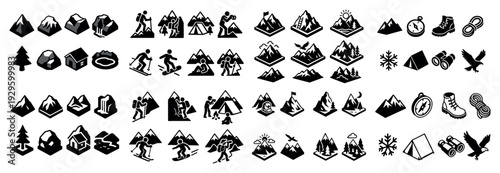 Mountain and camping activity symbols displayed.