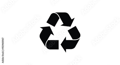 Foto A stark black recycling symbol composed of three chasing arrows represents envir