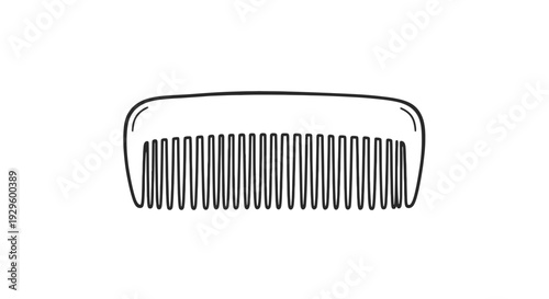 Black and white illustration of a comb.