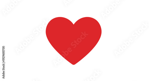 Red Heart Shape Icon Symbol.