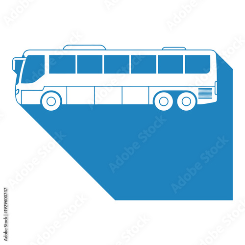 Blue and white city tourist transportation vehicle illustration icon