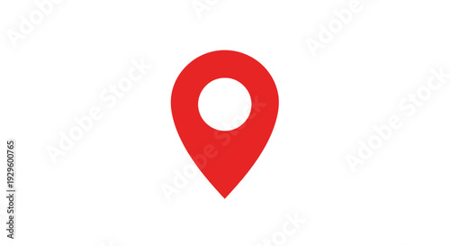Red Location Pin Icon Symbol.