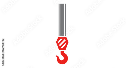 Red metal hook on a rope.