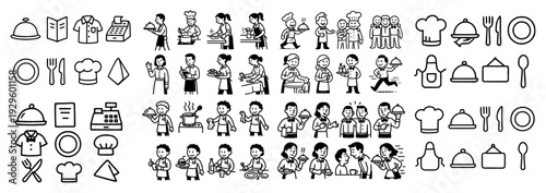 People and staff scenes from dining and service