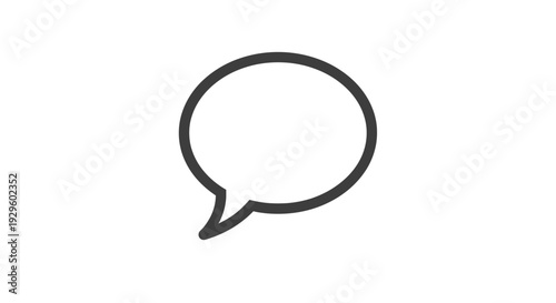 Simple Black Speech Bubble Icon Illustration.