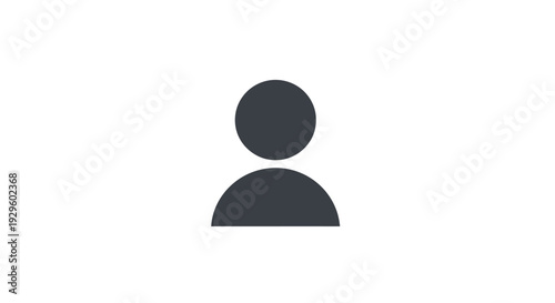 Simple Black User Profile Icon.