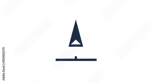 Simple black triangle sailboat icon.