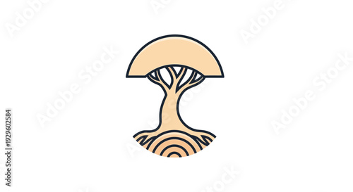 Simple Illustration of a Mushroom Icon.