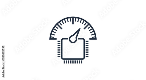 Simple Line Art Pressure Gauge Illustration.