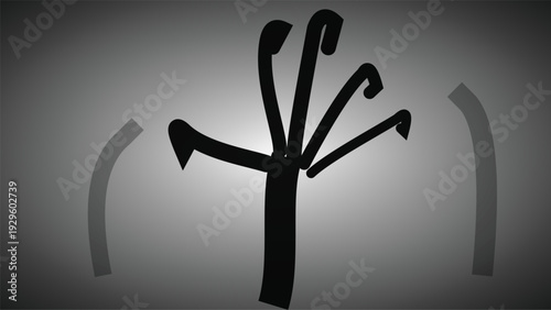 Abstract black hand reaching vector illustration