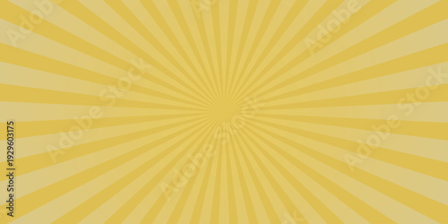 Yellow Sunburst Background with Radial Stripes and Retro Comic Book Style for Graphic Design and Advertising