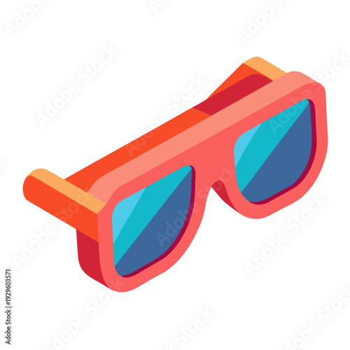 3d glasses on white background