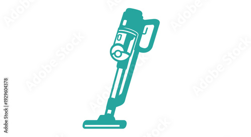 Simple Green Upright Vacuum Cleaner Illustration.