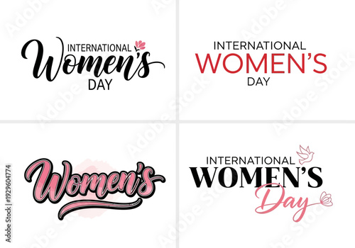 Collection of international womens day typography designs