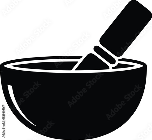 Barber shaving bowl with brush icon on white background vector illustration