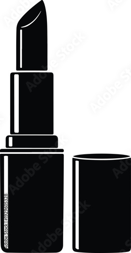 Black lipstick silhouette icon for beauty and makeup design vector illustration