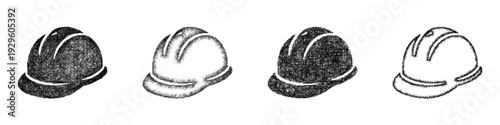 Sketch safety helmet icon design set