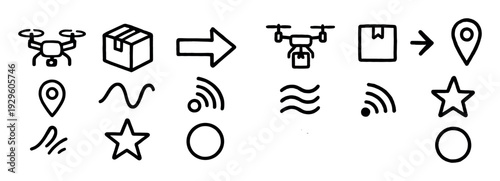 Delivery drones navigation and package symbols
