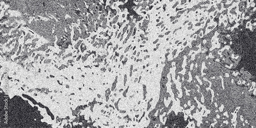 Abstract monochrome textured background with organic cellular patterns and grainy noise effect creating a dynamic and complex visual surface