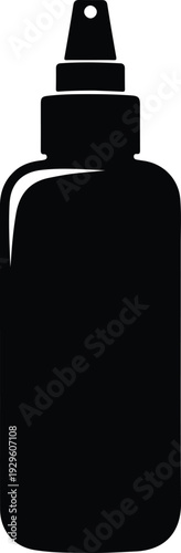 Simple black silhouette icon of a plastic spray bottle vector illustration