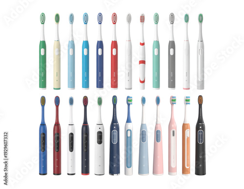 Colorful assortment of vertical striped and solid-patterned ties displayed in organized rows isolated on transparent background