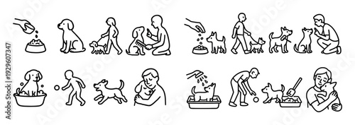 Dog care and grooming activity outlines