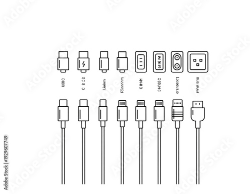 Collection of various electronic circuit symbols and components for schematic diagrams isolated on transparent background