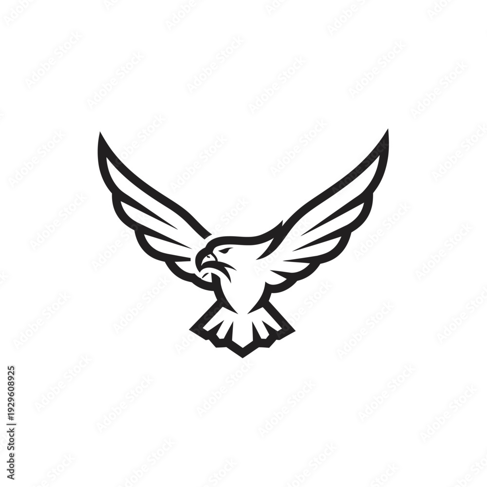 Fototapeta premium Black and White Eagle Logo Illustration.