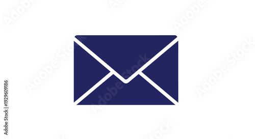 Dark Blue Envelope Icon Symbol.