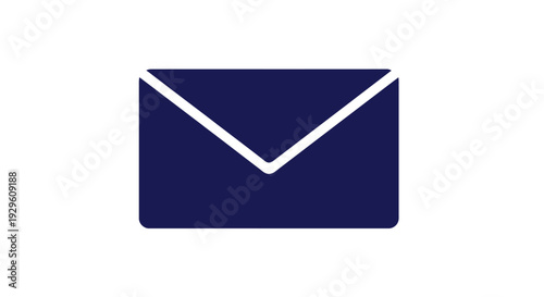 Dark Blue Envelope Icon Symbol.