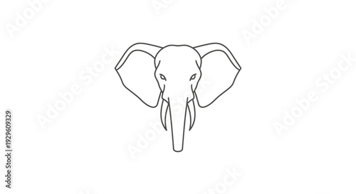 Detailed Elephant Head Drawing Closeup.