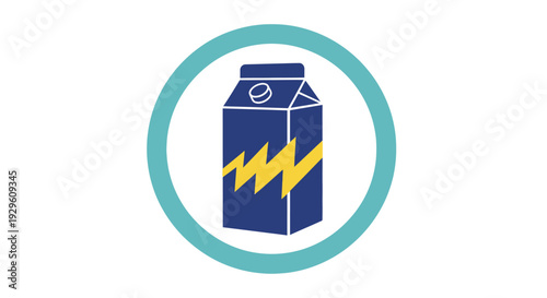 Electric blue milk carton package.